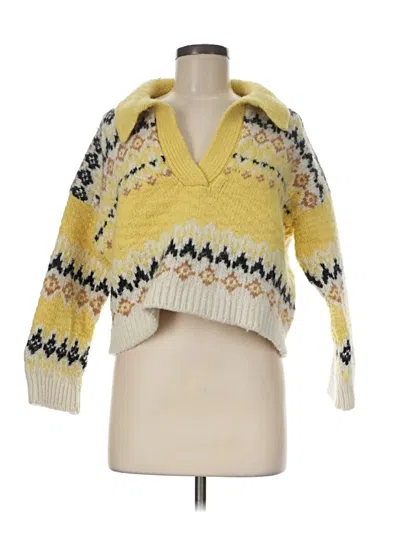 Pre-owned A.l.c Wool Pullover Sweater In Yellow