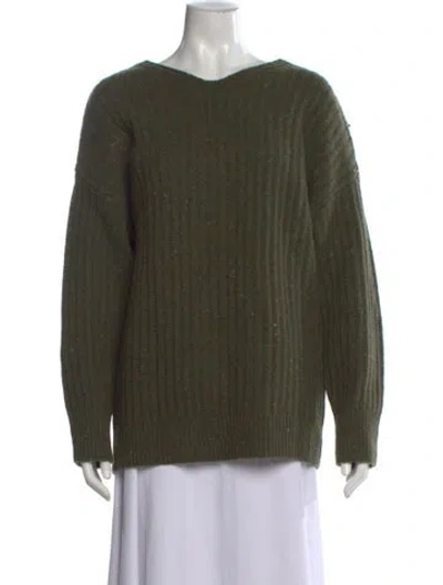 Pre-owned A.l.c Wool Scoop Neck Sweater In Green