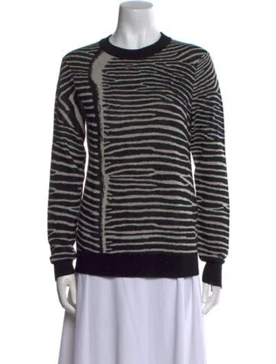 Pre-owned A.l.c Wool Striped Sweater In Black