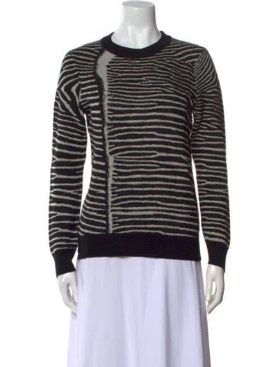 Pre-owned A.l.c Wool Striped Sweater In Black