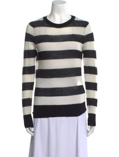 Pre-owned A.l.c Wool Striped Sweater In Black