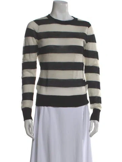 Pre-owned A.l.c Wool Striped Sweater In Black