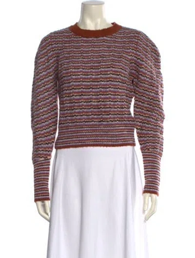 Pre-owned A.l.c Wool Striped Sweater In Brown