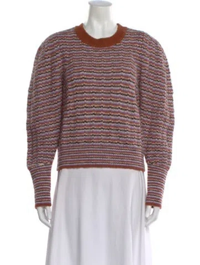 Pre-owned A.l.c Wool Striped Sweater In Brown