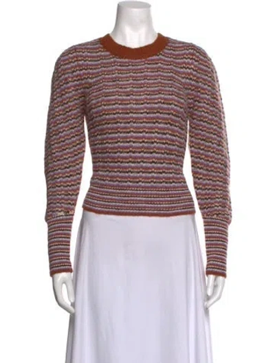 Pre-owned A.l.c Wool Striped Sweater In Brown