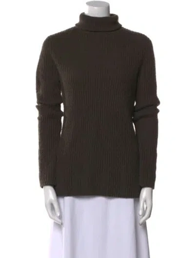Pre-owned A.l.c Wool Striped Sweater In Green