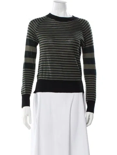 Pre-owned A.l.c Wool Striped Sweater In Green