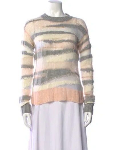 Pre-owned A.l.c Wool Striped Sweater In Grey/pink