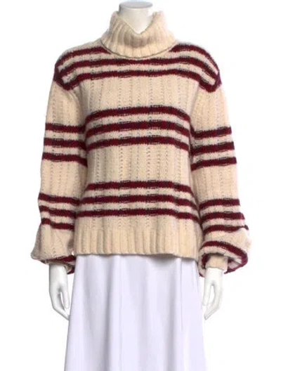 Pre-owned A.l.c Wool Striped Sweater In Neutral