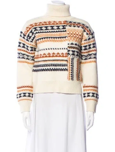 Pre-owned A.l.c Wool Striped Sweater In Neutral