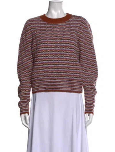 Pre-owned A.l.c Wool Striped Sweater In Purple