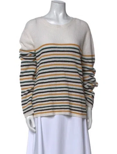 Pre-owned A.l.c Wool Striped Sweater In White