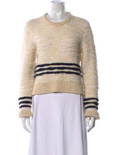Pre-owned A.l.c Wool Striped Sweater In White
