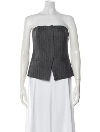 Pre-owned A.l.c Wool Striped Top In Black