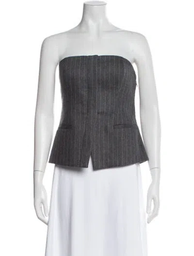 Pre-owned A.l.c Wool Striped Top In Gray