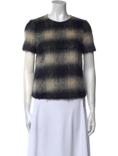 Pre-owned A.l.c Wool Tie-dye Print Crop Top In Black