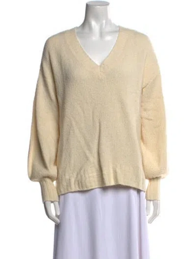 Pre-owned A.l.c Wool V-neck Sweater In Neutral
