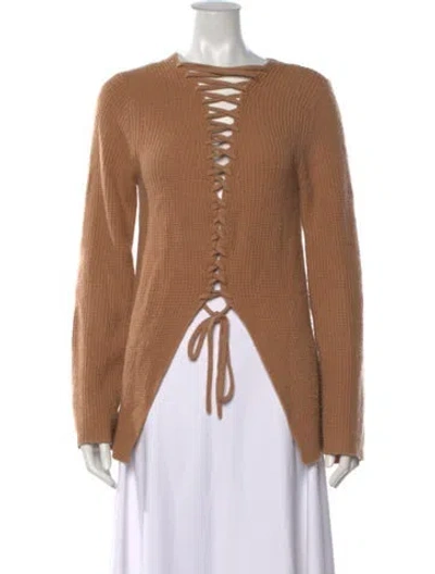 Pre-owned A.l.c Wool V-neck Sweater In Neutrals
