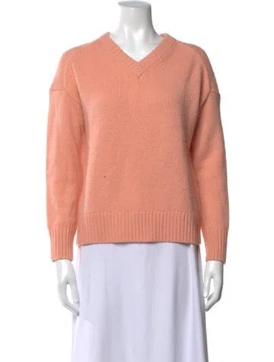 Pre-owned A.l.c Wool V-neck Sweater In Orange/pink