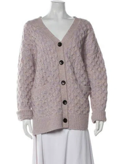 Pre-owned A.l.c Wool V-neck Sweater In Purple