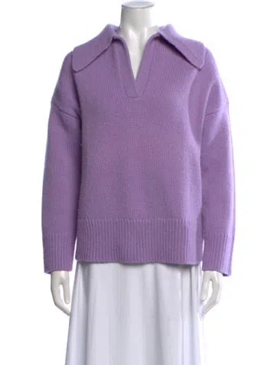 Pre-owned A.l.c Wool V-neck Sweater In Purple