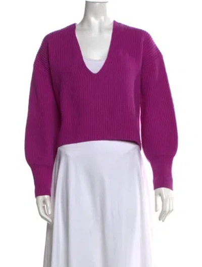 Pre-owned A.l.c Wool V-neck Sweater In Purple