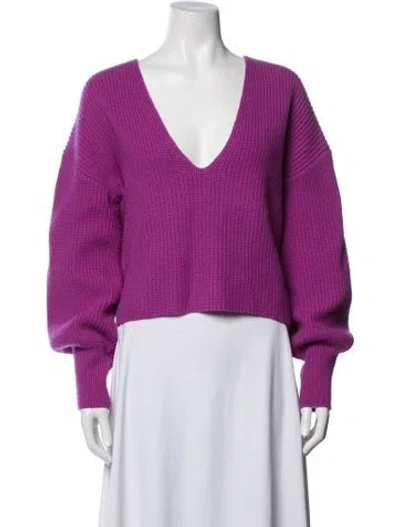 Pre-owned A.l.c Wool V-neck Sweater In Purple