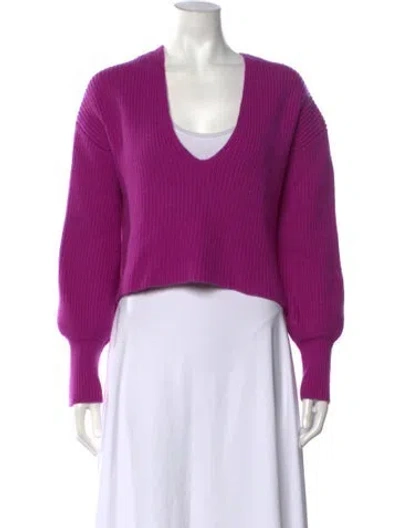 Pre-owned A.l.c Wool V-neck Sweater In Purple