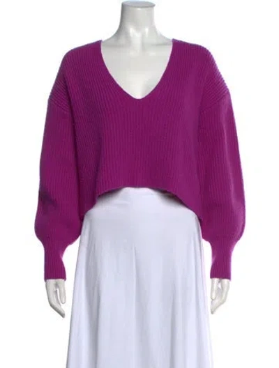 Pre-owned A.l.c Wool V-neck Sweater In Purple
