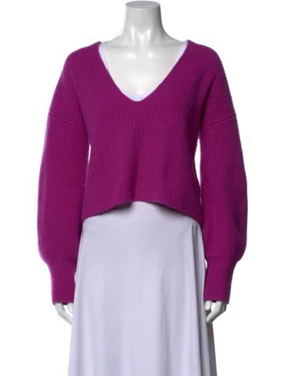 Pre-owned A.l.c Wool V-neck Sweater In Purple