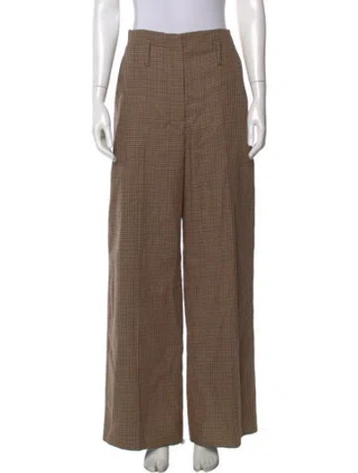 Pre-owned A.l.c Wool Wide Leg Pants W/ Tags In Brown