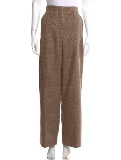 Pre-owned A.l.c Wool Wide Leg Pants W/ Tags In Brown