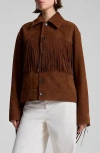 A.l.c . Wren Fringe Suede Jacket In Timberglaze