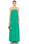 A.l.c Wynn Strapless Ruched Gown In Serpent