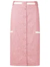 Alcaçuz Buttoned-up High-waisted Skirt In Red