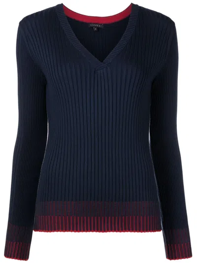 Alcaçuz Eveline V-neck Top In Blue