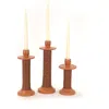 Alcantara-frederic Alcantara Frederic Leather Wrapped Candle Holder In Terracotta