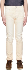Alchemist Beige Button-fly Jeans In Creme