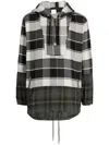 Alchemist Check-print Long-sleeve Hoodie In Black