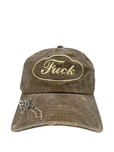 Alchemist Crystal-embellished Embroidered Baseball Cap In Green