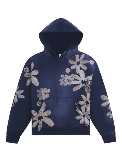 Alchemist Floral-print Hoodie In Blue