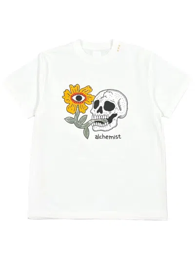 Alchemist Floral Skull T-shirt In White