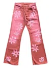Alchemist Flower-print Flared Jeans In Red