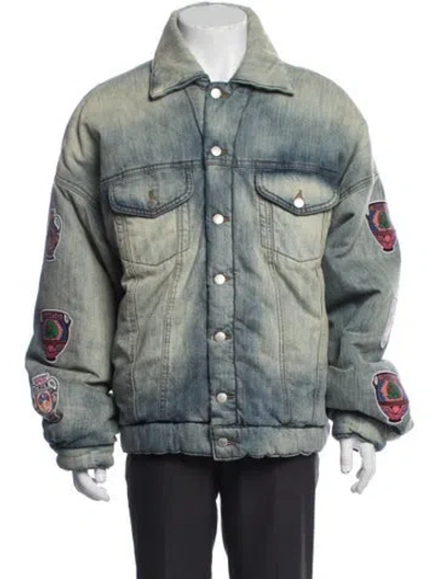 Pre-owned Alchemist Graphic Print Denim Jacket W/ Tags In Blue