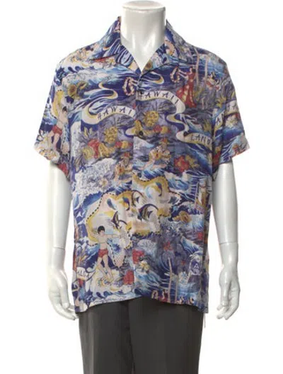 Pre-owned Alchemist Graphic Print Short Sleeve Shirt In Blue