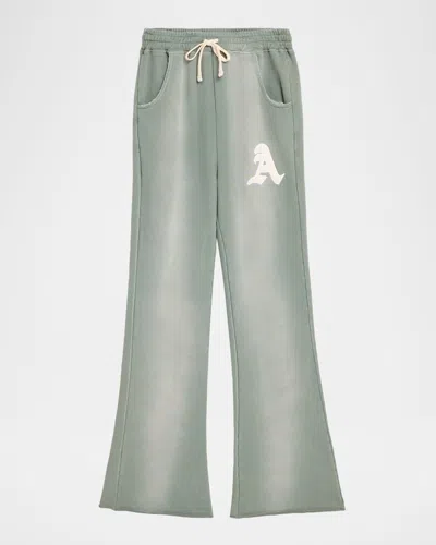 Alchemist Men & Apos;s Cotton Monogram Flare Leg Sweatpants In Green