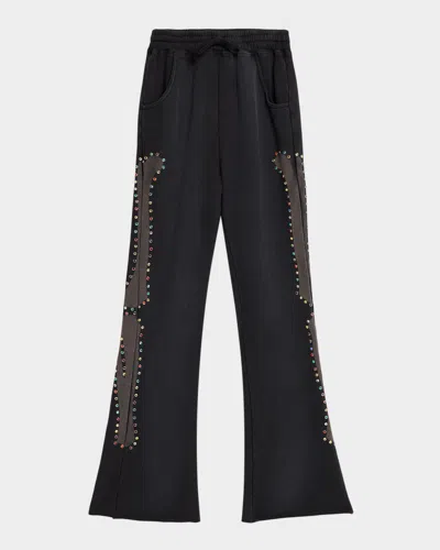 Alchemist Men & Apos;s Cotton Rhinestone-embellished Bones Atelier Sweatpants In Black