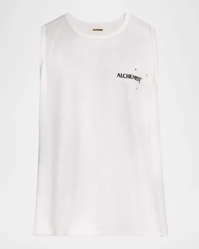 Alchemist Men & Apos;s Cotton Waffle-knit Thermal Tank Top In White