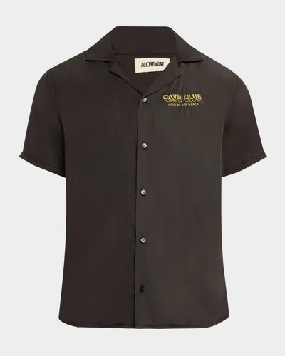 Alchemist Men's Miguel Short-sleeve Embroidered Camp Shirt