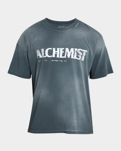 Alchemist Men's Ripped Logo T-shirt In Green